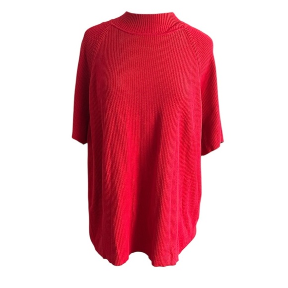 Liz Claiborne Tops - Liz Claiborne Vibrant Red Short Sleeve Sweater top size 2x